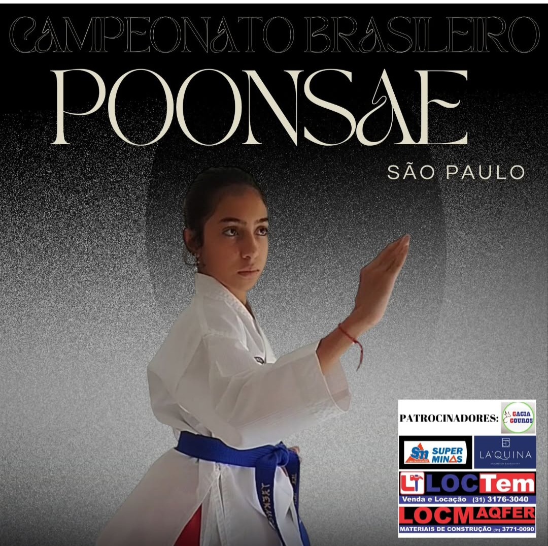 Ester Luísa com a medalha de bronze no Campeonato Brasileiro de Poomsae